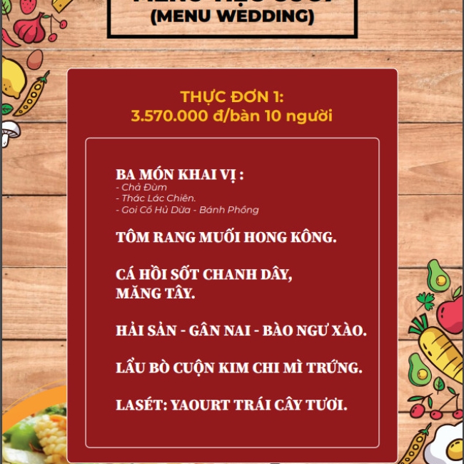 Thực đơn bán chạy 01